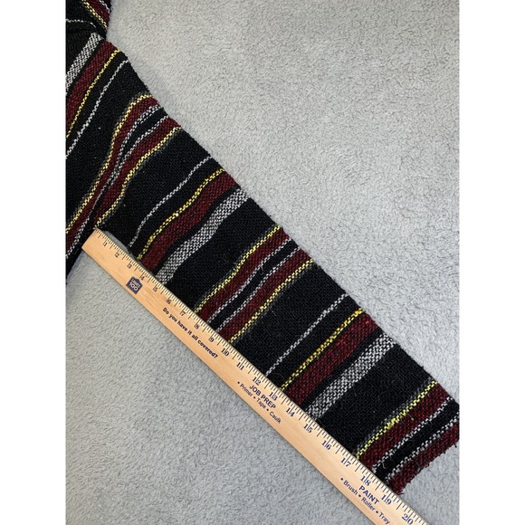 Baja Hoodie Pullover Mens Large Striped Mexican Drug Rug Sweater Hippie Festival - Picture 11 of 13